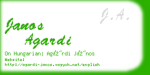 janos agardi business card